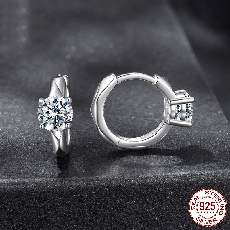 Original D Color 50 Points Shining Moissanite Ear Clip