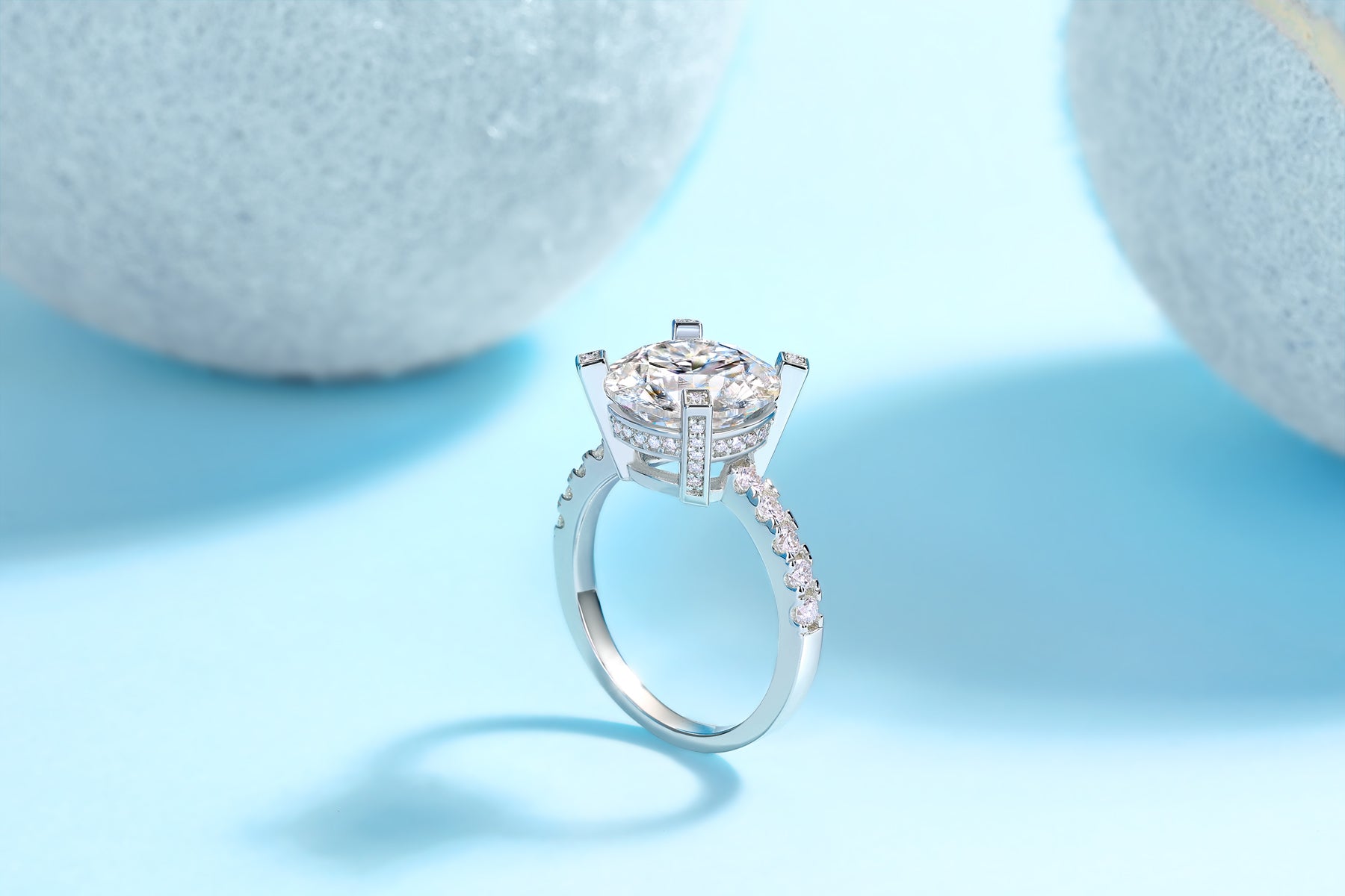 1Radiant - A Fashionable And Luxurious Jewelry Piece Set With 5-carat Moissanite S925 Sterling Silver And Platinum-plated Diamond Prohibit TikTok sales