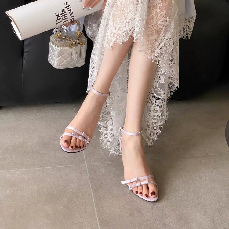 Sharp Pointed, Slender Heel, High Heels Exude A Slimming And Slender Temperament, With A Single Button Open Toed Women's Sandals