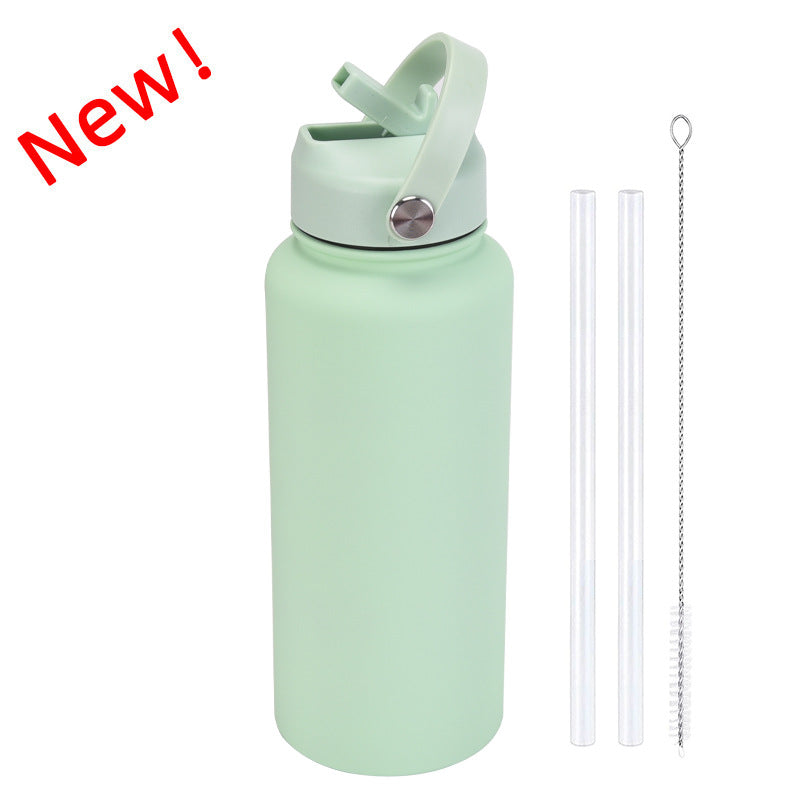 Sports Stainless Steel Large Capacity Straw Warm-keeping Water Cup