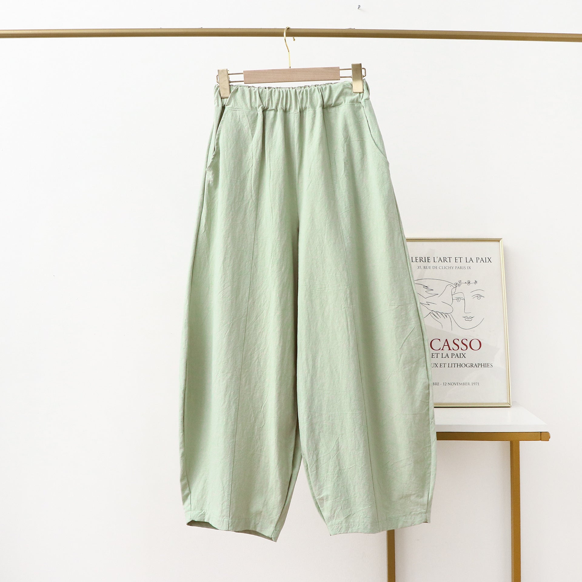 Women's Summer Thin Solid Color Linen Dungarees