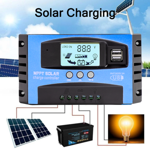 16.7X8.4X6.6 12V 24V Solar Panel Battery Regulator Charge Controller MPPT Auto Tracking