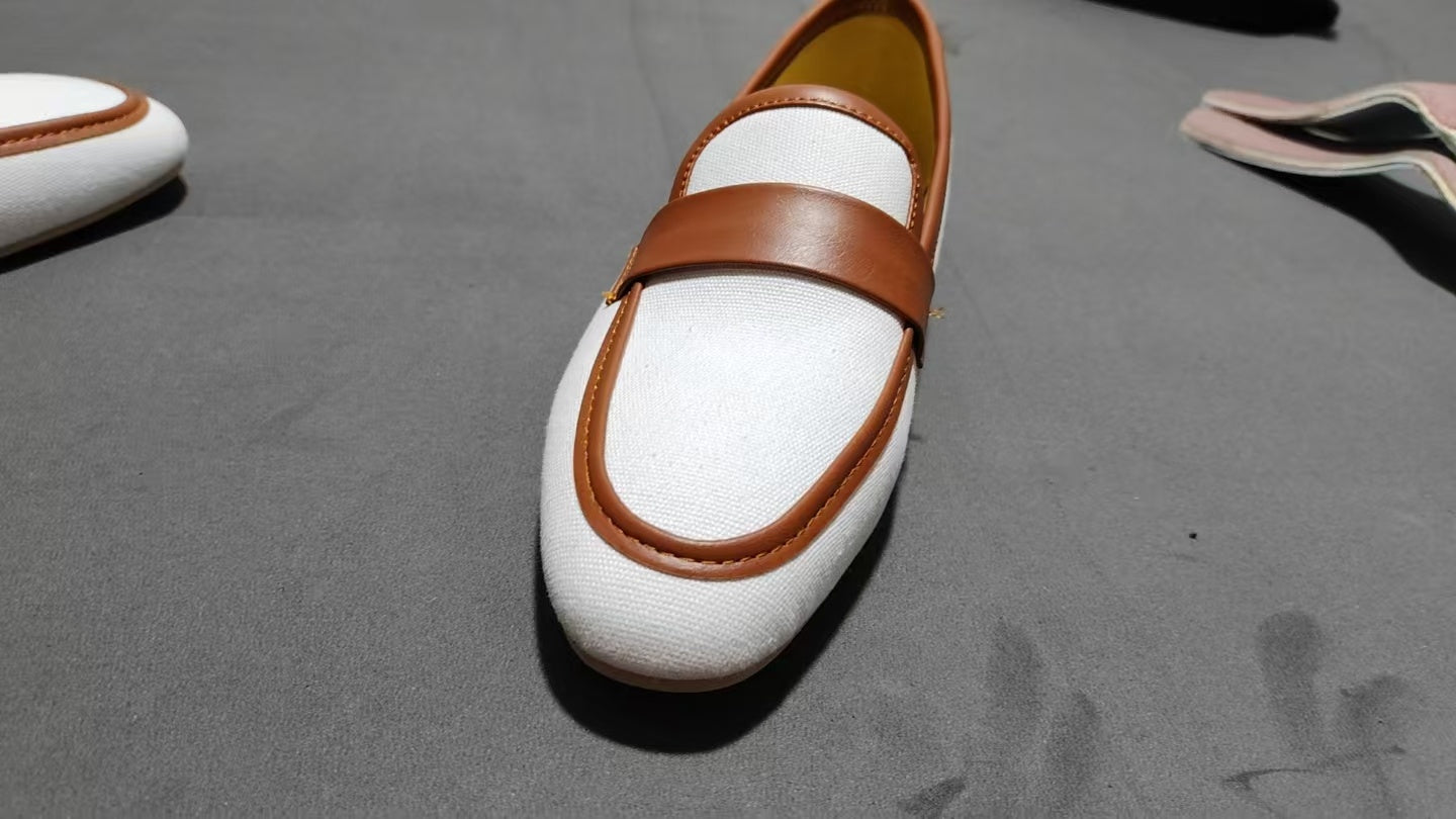 Spring And Autumn Independent Station Supply Casual Flat Round Head 40-43 Large Size Slip-on Round Head Loafer Shoes
