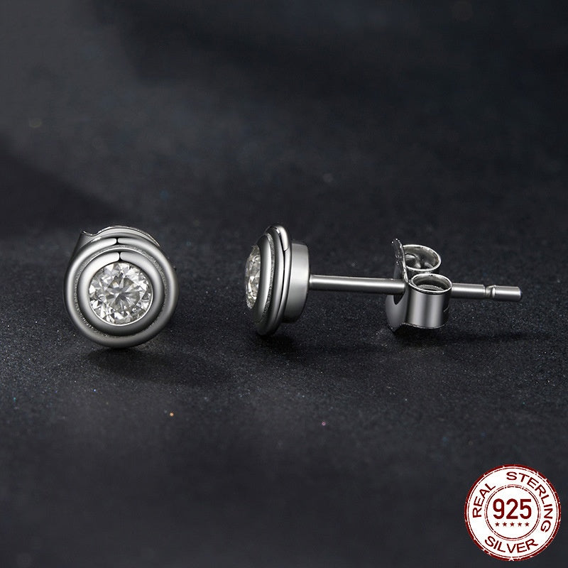 Bubble G Color Moissanite Stud Earrings S925 Sterling Silver Daily Simple
