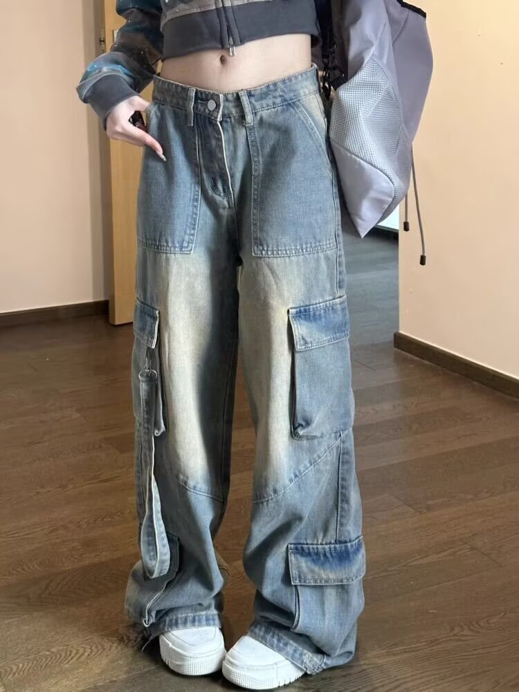 Womens Petite High-Waisted Loose-Fit Slimming Straight Jeans
