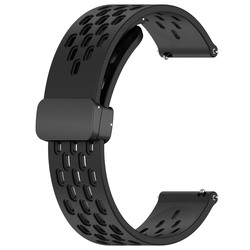 Simple Solid Color Magnetic Buckle Breathable Hole Strap