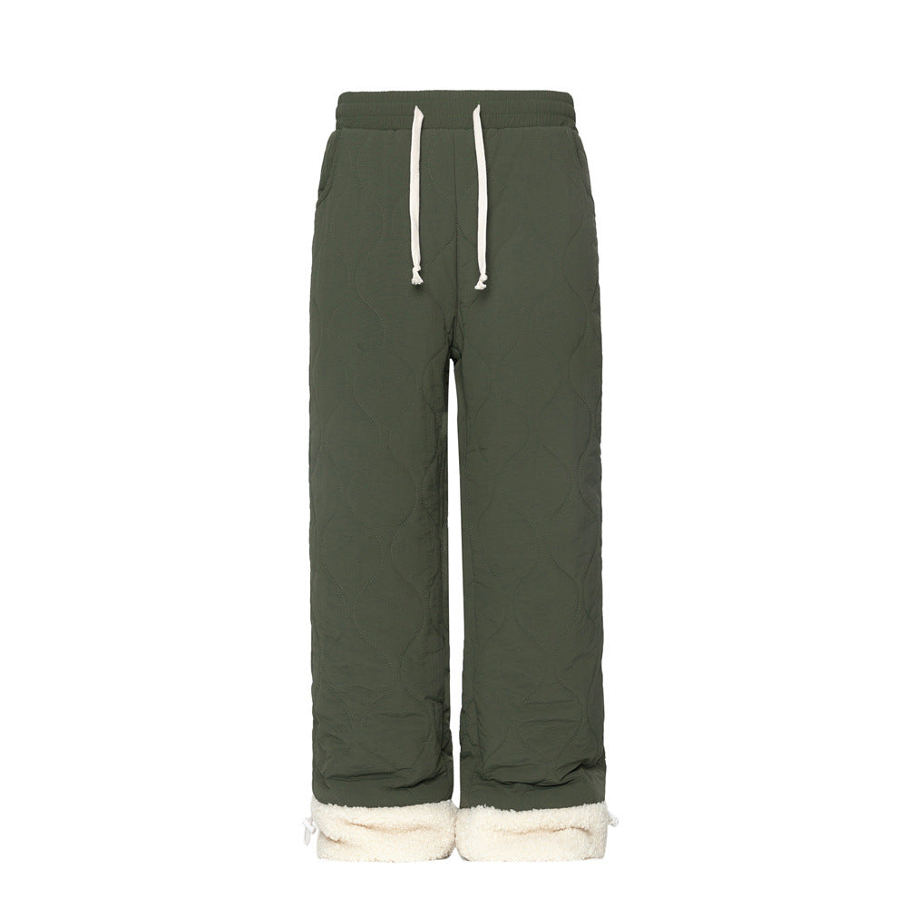 Men's Color Matching Trousers Drawstring Casual Pants