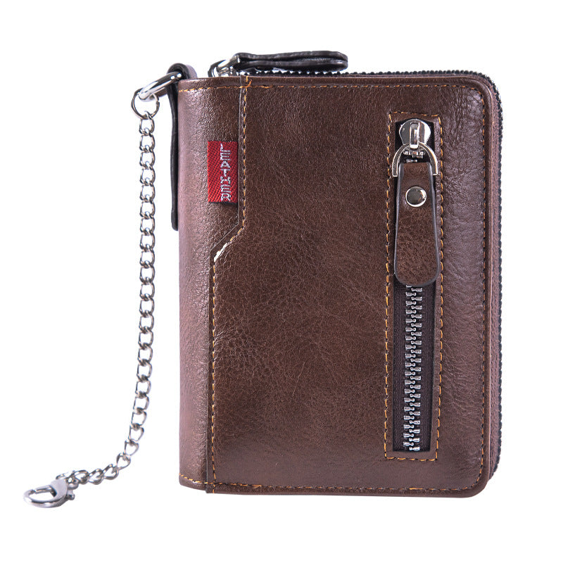 Multiple Card Slots Large Capacity Two-fold Zipper Cash And Card Versatile Bag