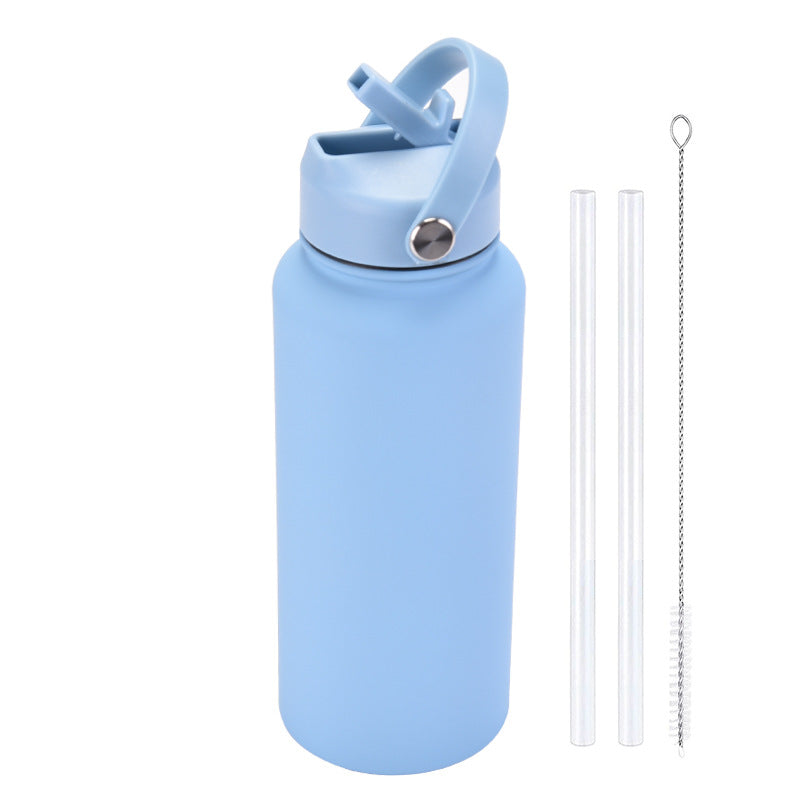 Sports Stainless Steel Large Capacity Straw Warm-keeping Water Cup