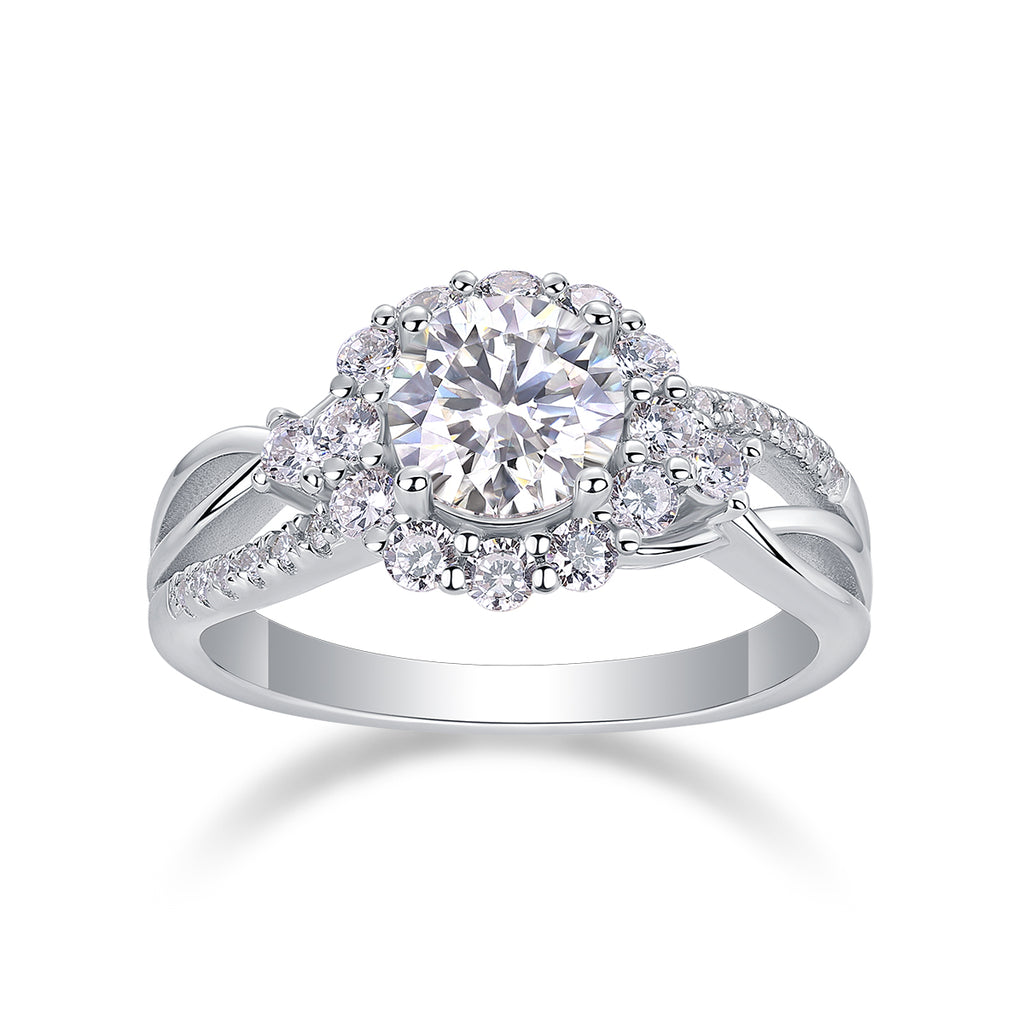 1Snow Lotus - A Fashionable And Luxurious Jewelry Piece Set With 2-carat Moissanite S925 Sterling Silver And Platinum-plated Diamond Prohibit TikTok sales