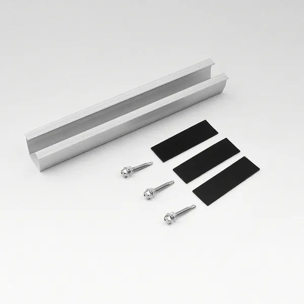 12/20cm U-shaped Guide Rail Black Middle Side Pressure Set Solar Panel Photovoltaic Accessory Pressure Block Mini Installation Guide Rail 20cm U-shaped Guide Rail