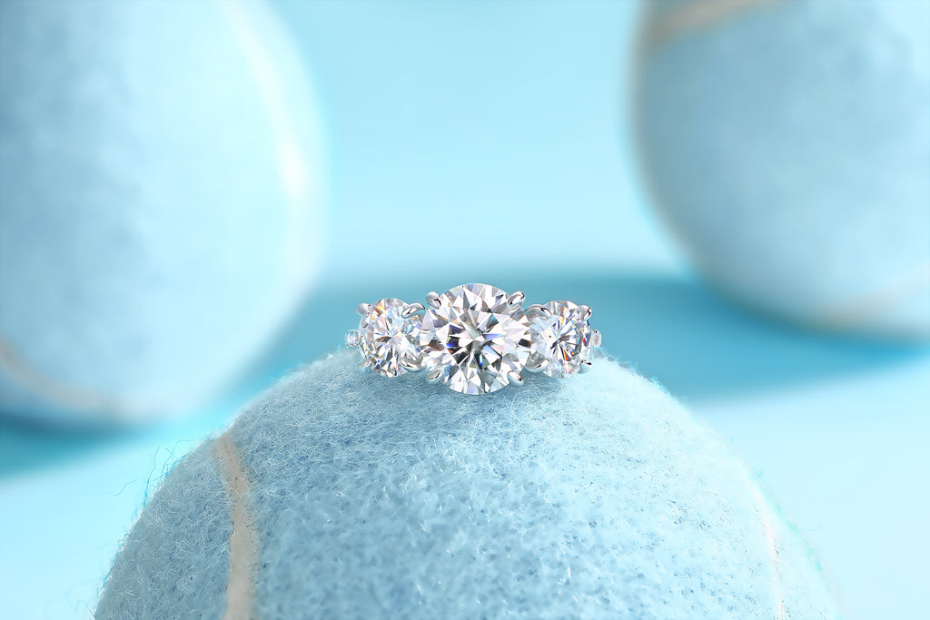 1Three Shining Stars - A Fashionable And Luxurious Jewelry Piece Set With 3-carat Moissanite S925 Sterling Silver And Platinum-plated Diamond Prohibit TikTok sales