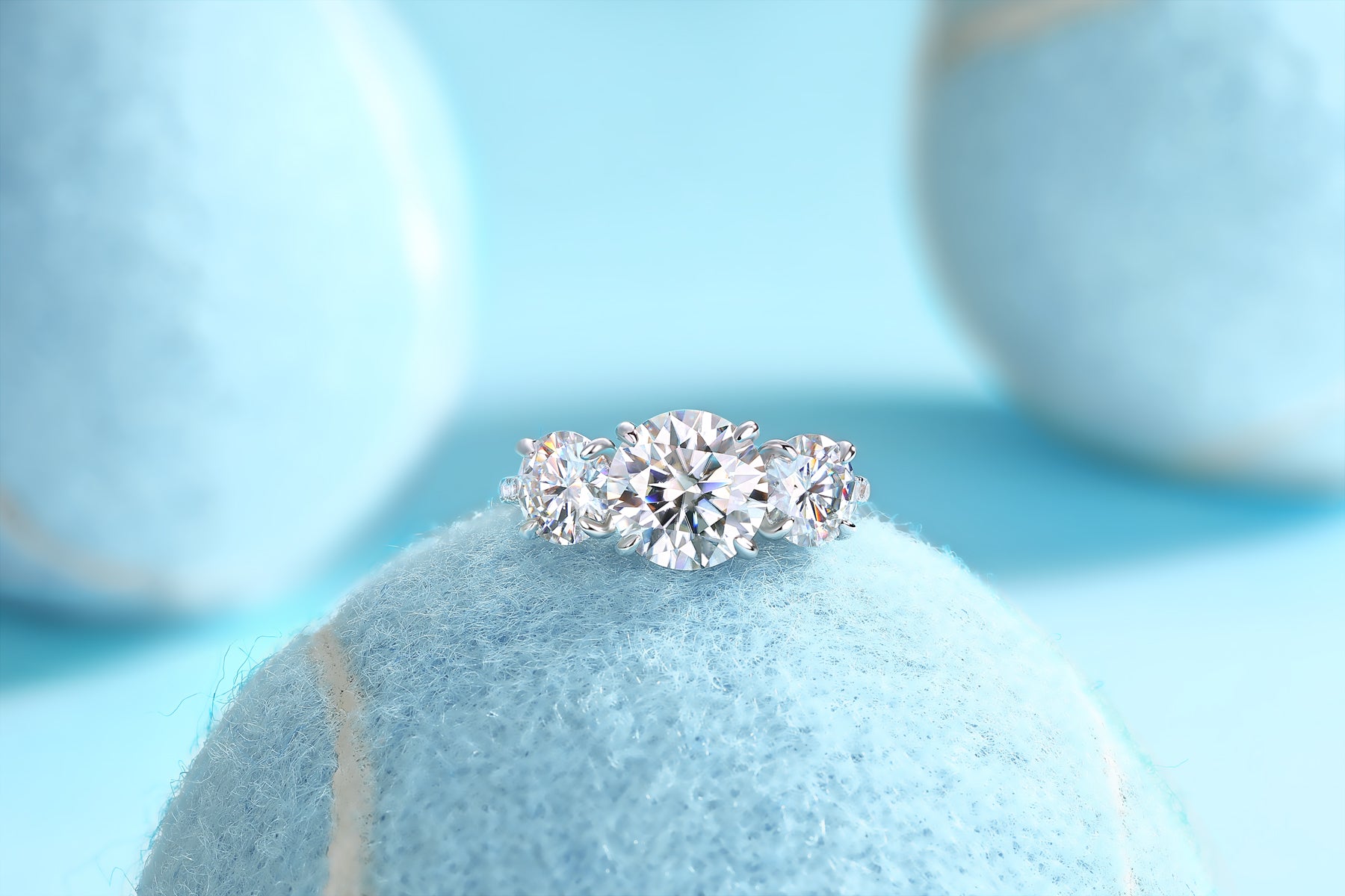 1Three Shining Stars - A Fashionable And Luxurious Jewelry Piece Set With 3-carat Moissanite S925 Sterling Silver And Platinum-plated Diamond Prohibit TikTok sales