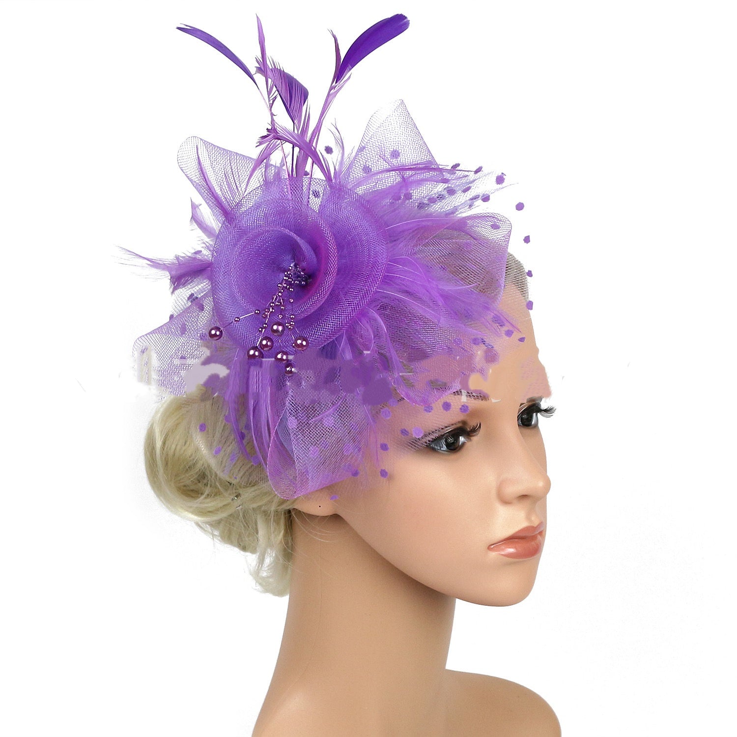 Headwear Bridal Hair Accessories Mesh Billycock Headband