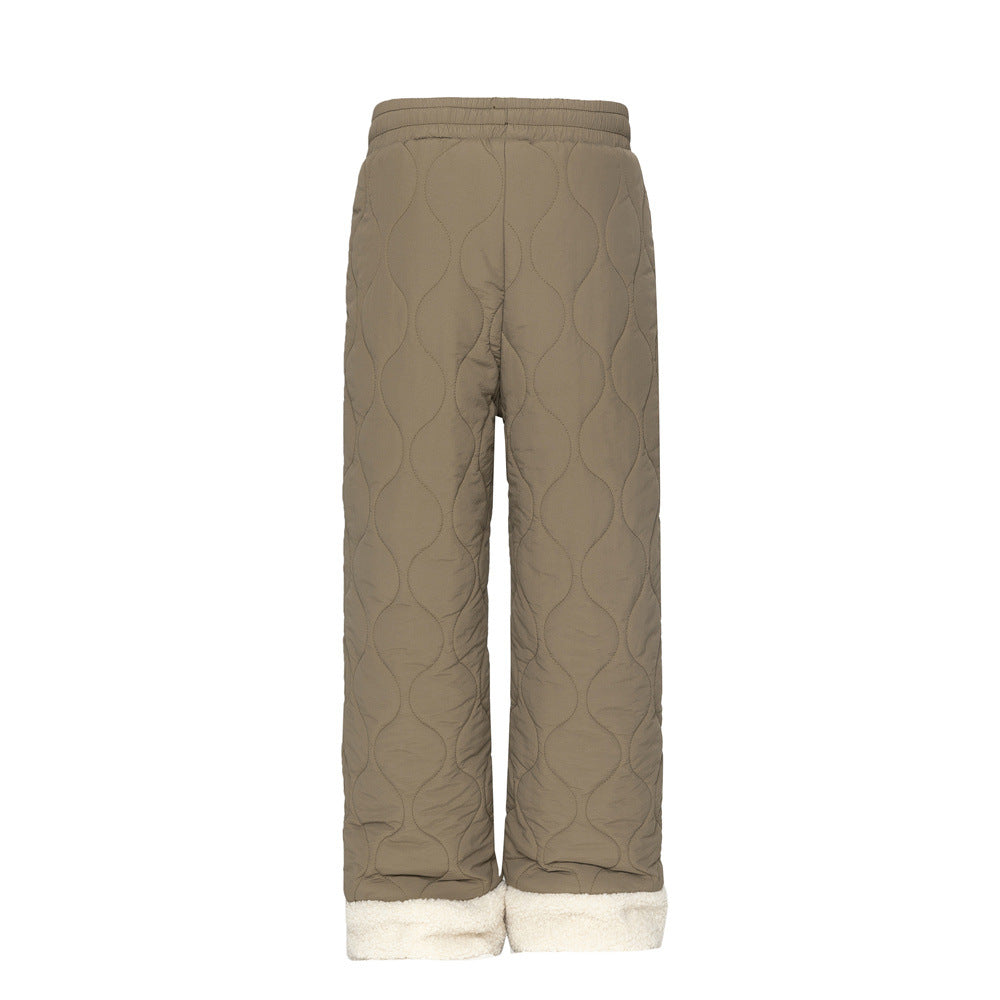 Men's Color Matching Trousers Drawstring Casual Pants