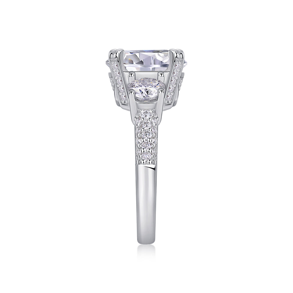 1Dazzling Stars - A Fashionable And Luxurious Jewelry Piece Set With 5-carat Moissan Diamond S925 Sterling Silver And Platinum-plated Diamond Prohibit TikTok sales