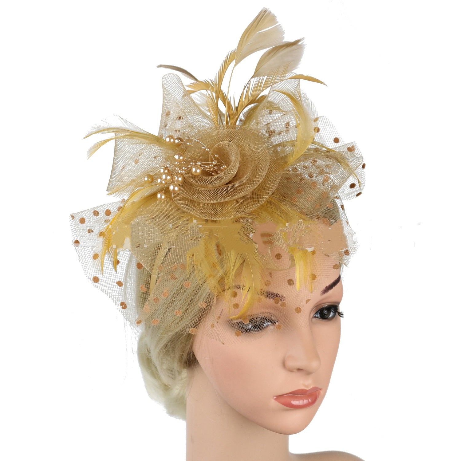 Headwear Bridal Hair Accessories Mesh Billycock Headband