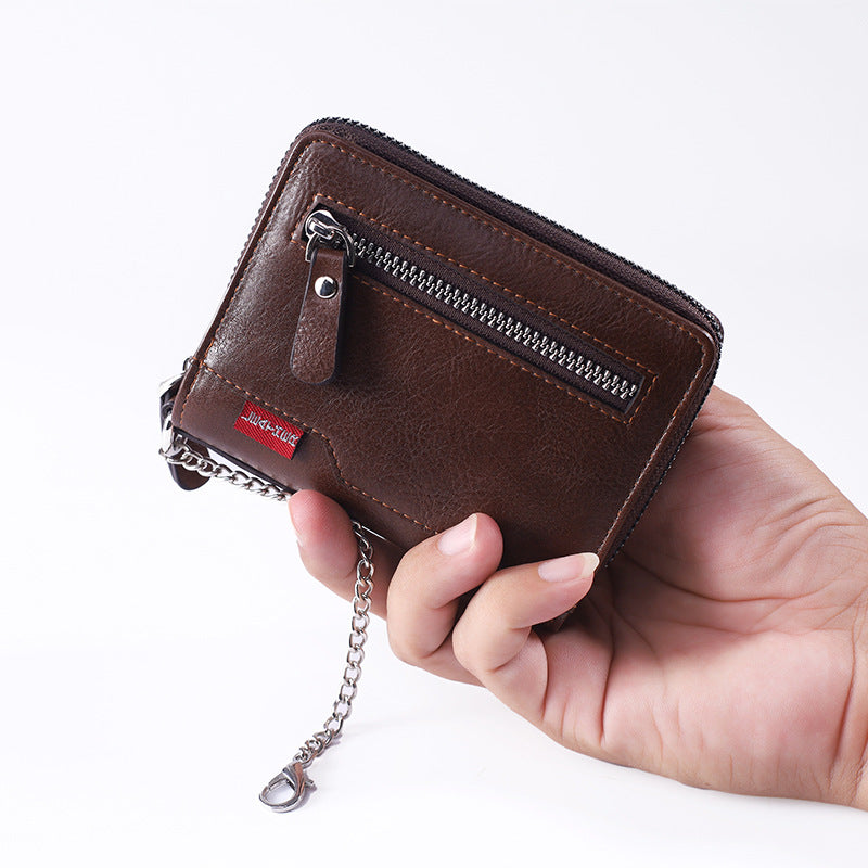 Multiple Card Slots Large Capacity Two-fold Zipper Cash And Card Versatile Bag