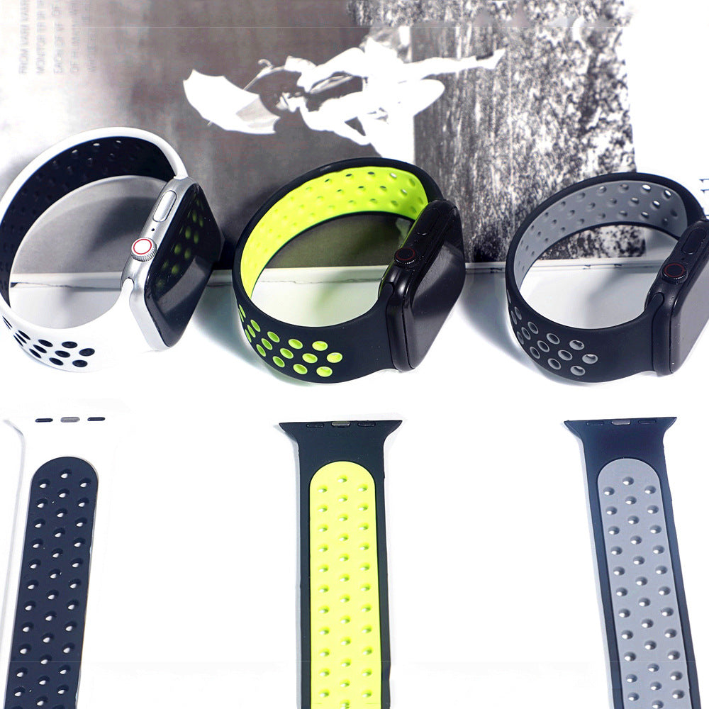 Fashion All-match Two-color Silicone Single Ring Strap