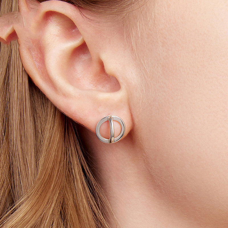 Original S925 Sterling Silver Halo Geometric Earrings