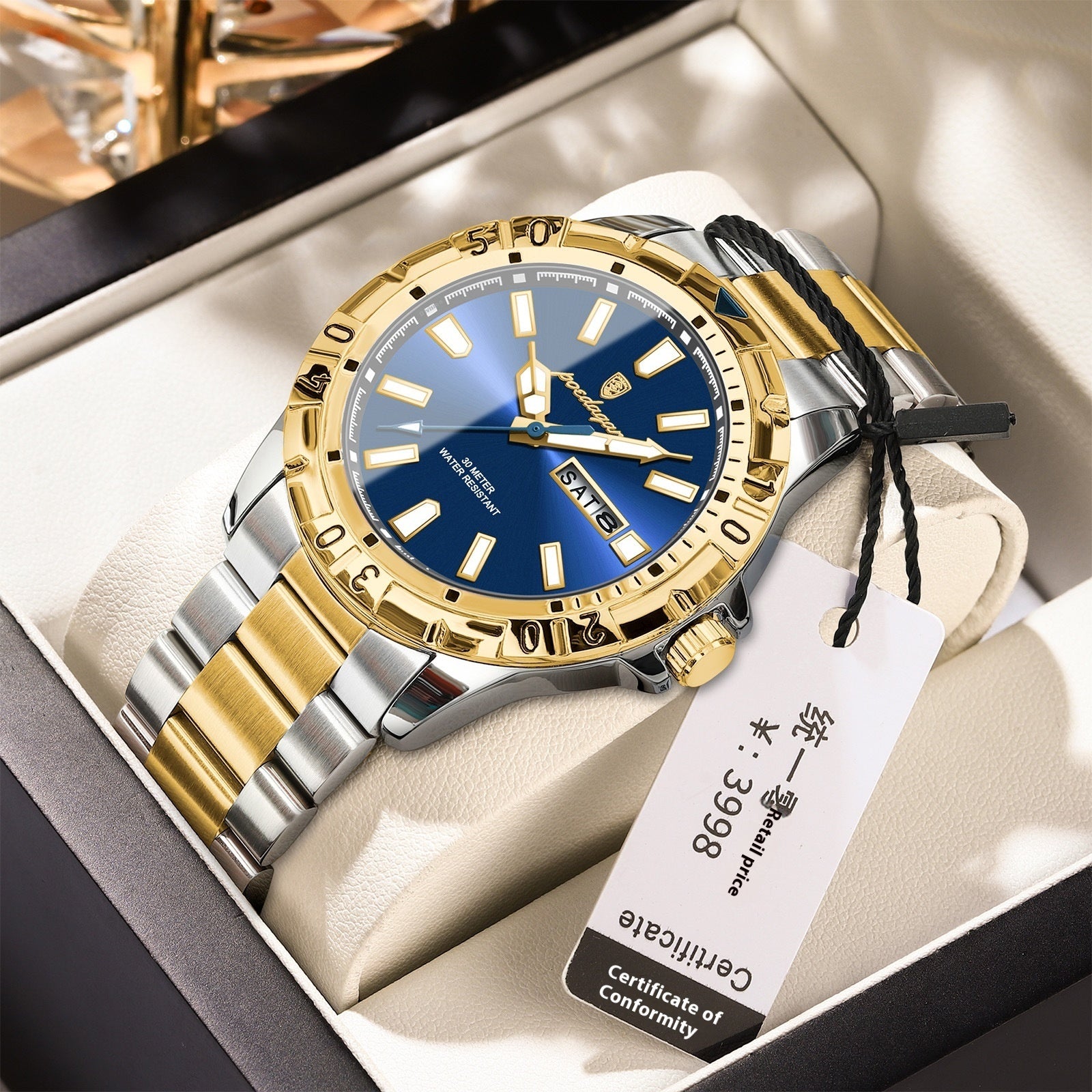Swiss Brand Waterproof Fashion New Men's Super Strong Luminous Watch