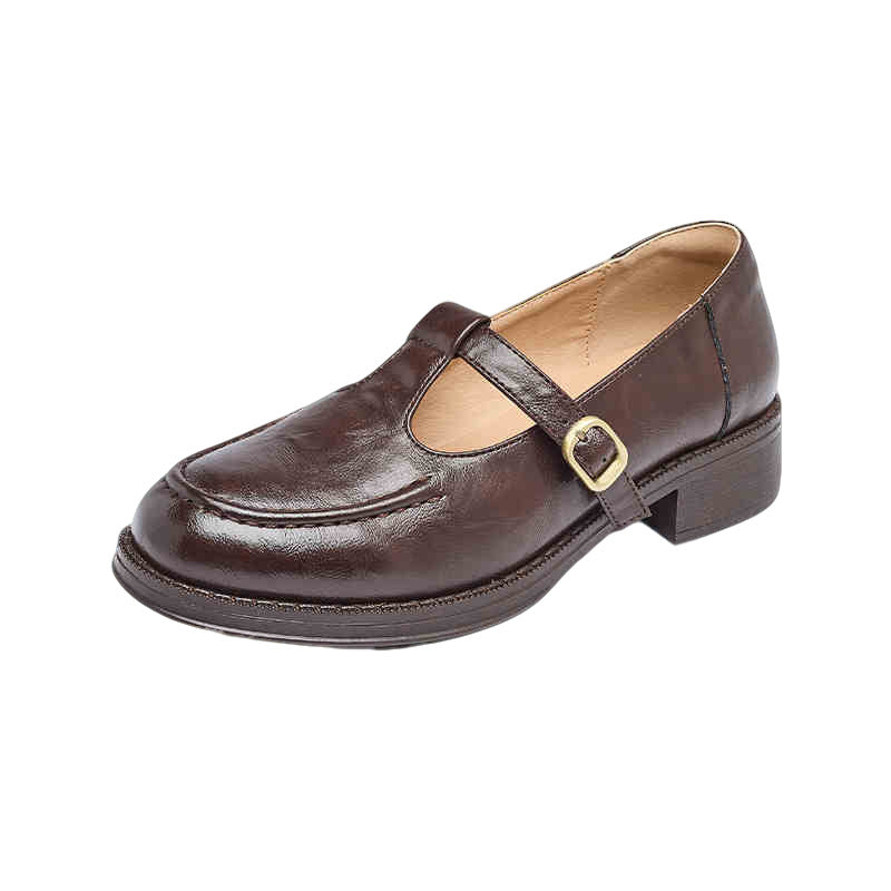 Women's Commuter French Platform Leather Shoes