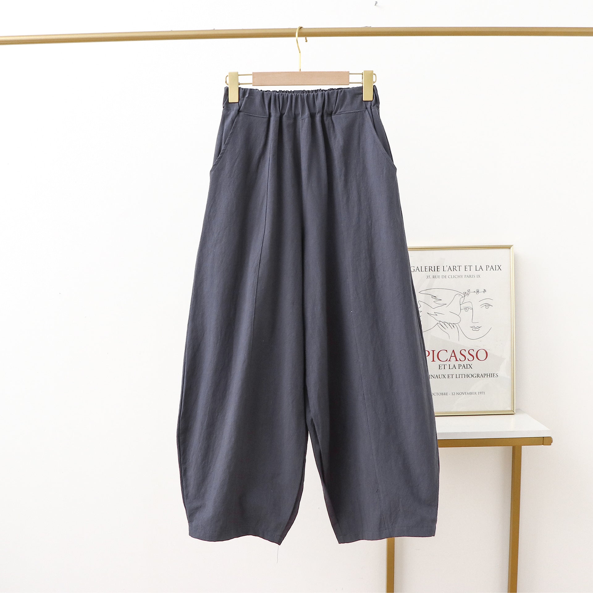 Women's Summer Thin Solid Color Linen Dungarees