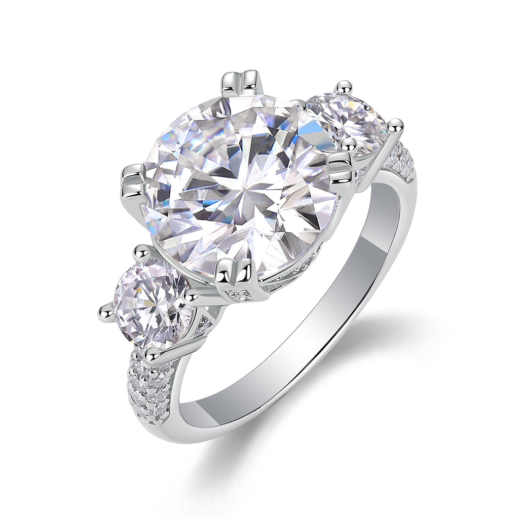 1Dazzling Stars - A Fashionable And Luxurious Jewelry Piece Set With 5-carat Moissan Diamond S925 Sterling Silver And Platinum-plated Diamond Prohibit TikTok sales