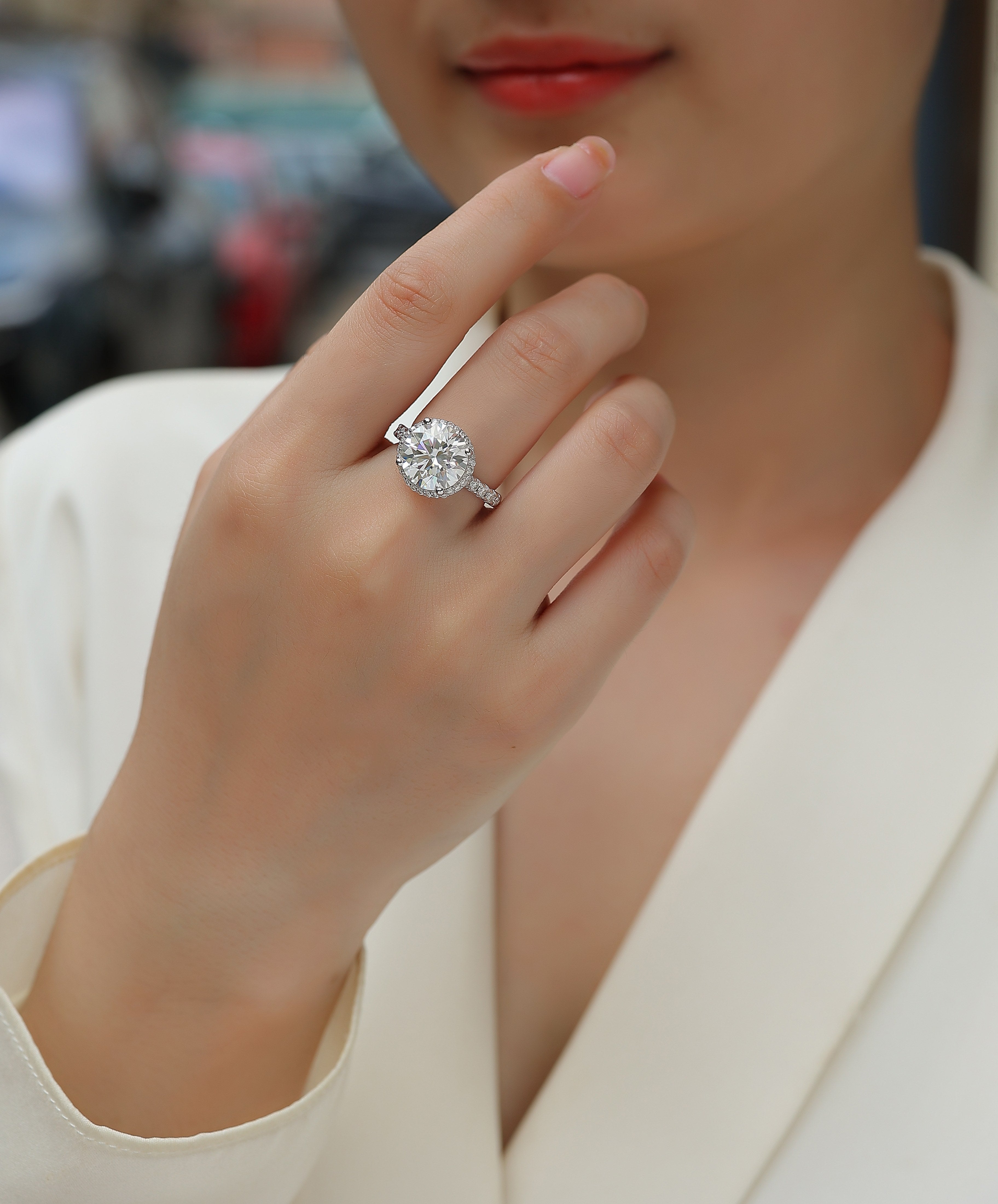 1Starry Sky - A Fashionable And Luxurious Jewelry Piece Set With 5-carat Moissan Diamond S925 Sterling Silver And Platinum-plated Diamond Prohibit TikTok sales