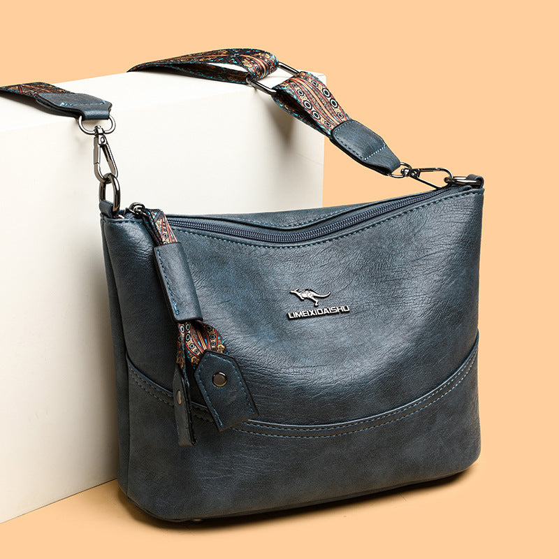 New Women's Bucket Bag Soft Leather One-shoulder Crossbody