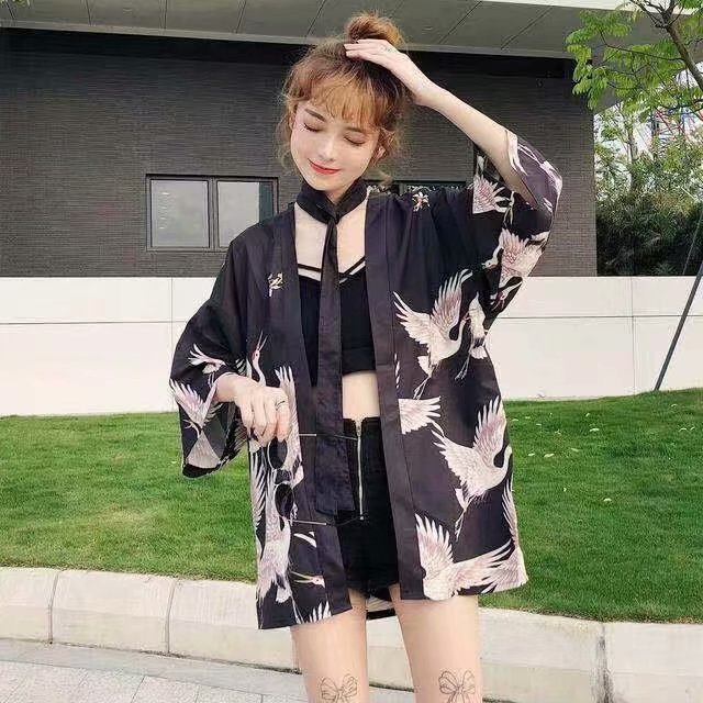 Women's Korean-style Chinese-style Tang Suit Trendy Three-quarter-length Robe