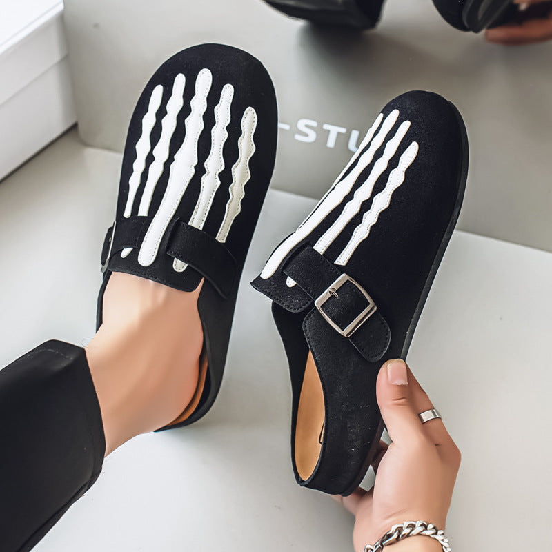 Men's Low-top Half Slippers Slip-on Lofter Board Shoes