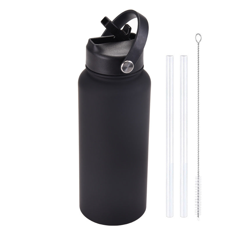 Sports Stainless Steel Large Capacity Straw Warm-keeping Water Cup