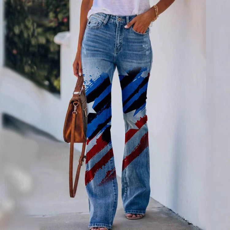 Womens Casual 3D patterned Jeans