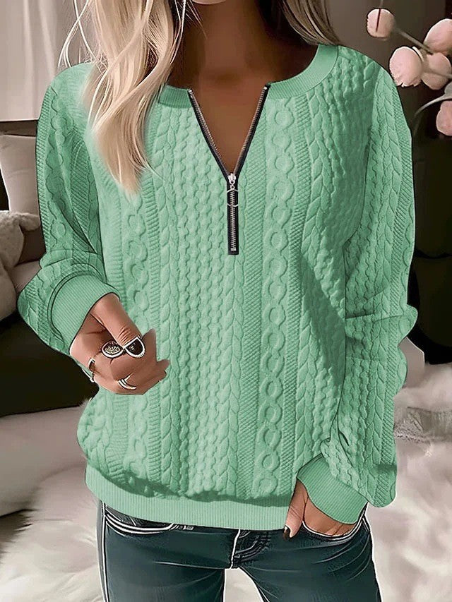 European And American Zipper Sweater Women's Coat Cardigan