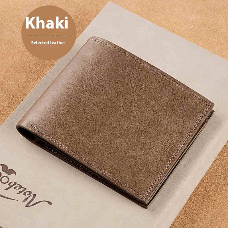 Men's Wallet Short Authentic Leather Tactile Feel