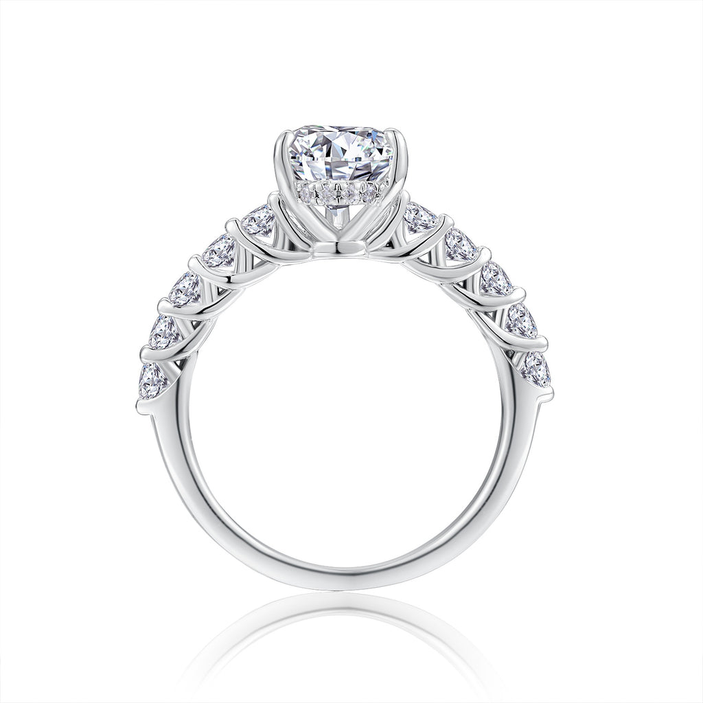 1Moonlight Water Drop - A Fashionable Diamond Jewelry Piece Set With Moissanite S925 Sterling Silver And Platinum Diamond Ring Prohibit TikTok sales