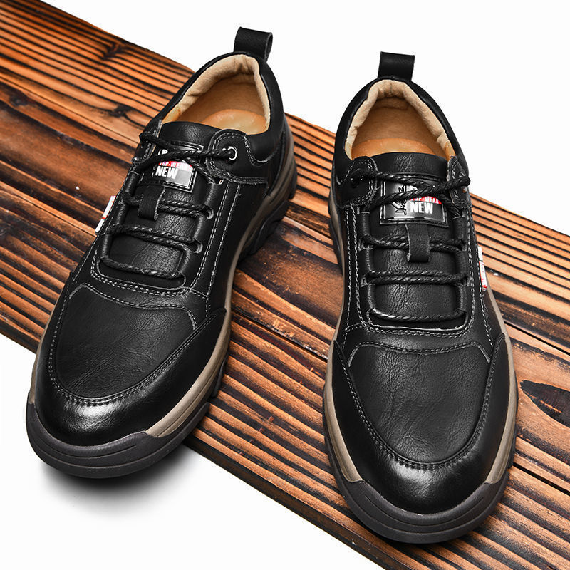 Men's British Style Round Toe Leather Shoes