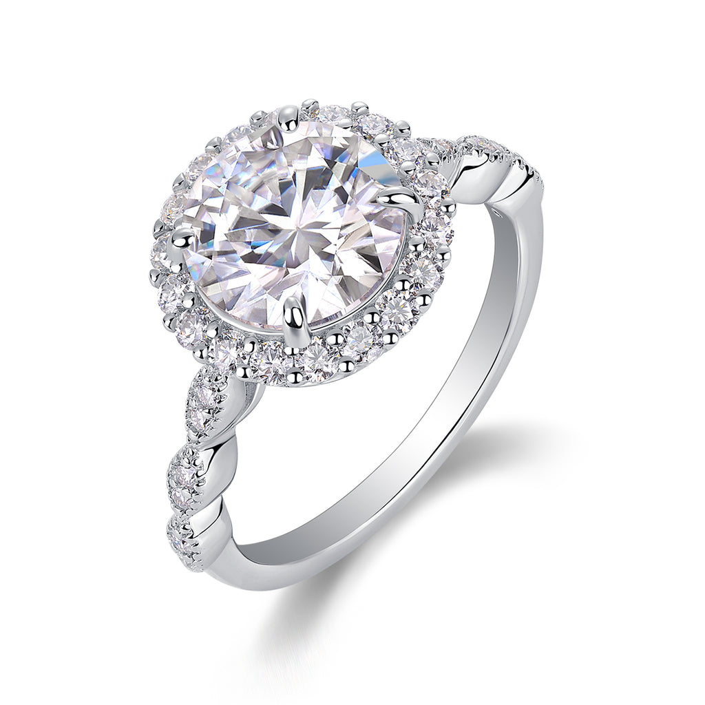 1Starlight Shining - A Fashionable Jewelry Ring Set With 3-carat Moissanite S925 Sterling Silver And Platinum-plated Diamond Prohibit TikTok sales