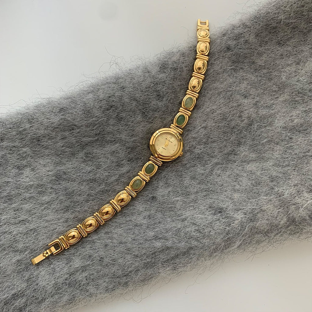 New Chinese Style Beryl Gold Exquisite Fashion Retro Minority Women's Quartz Watch