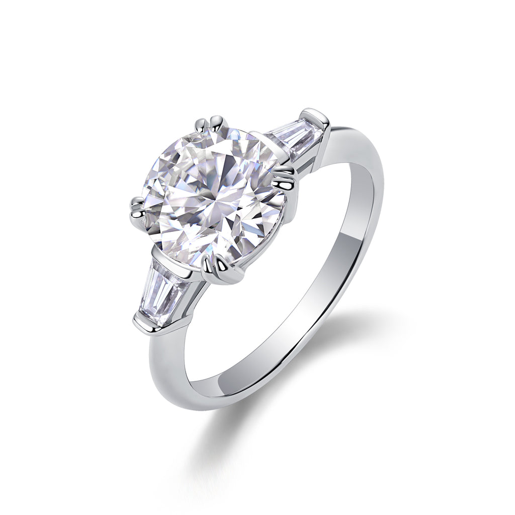 1Shining Step By Step - A Fashionable Diamond Jewelry Piece Set With 3-carat Moissanite S925 Sterling Silver And Platinum Diamond Ring. Prohibit TikTok sales