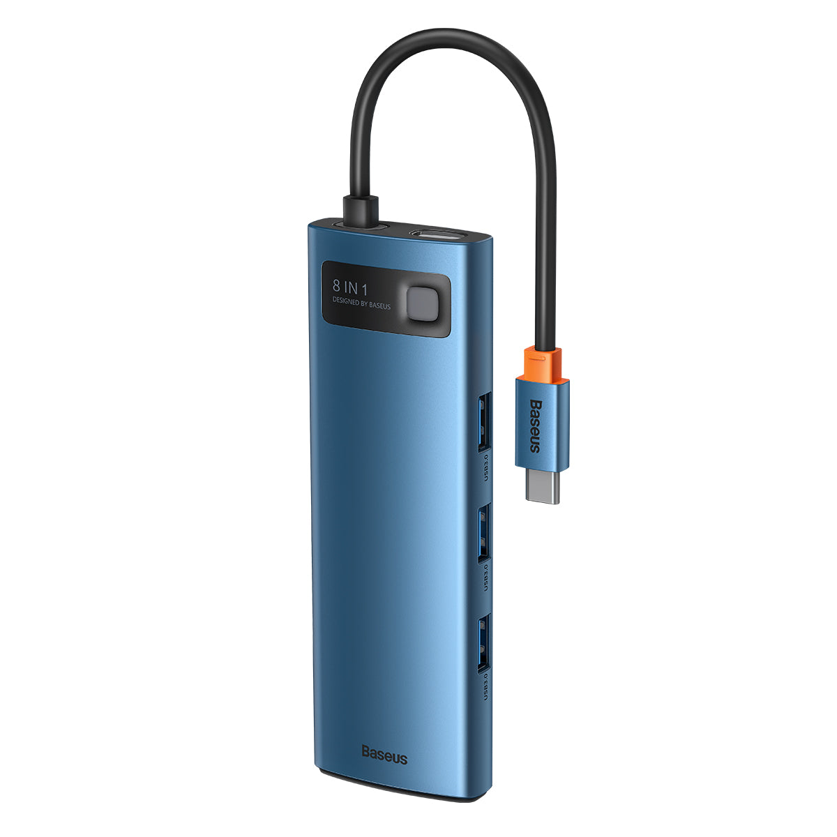 Gleam Series 8 In 1 Multifunctional Type C HUB Docking Station Blue